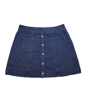Melville Black Button Down Denim Skirt Size 27